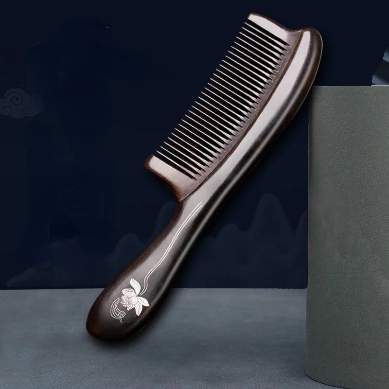 

Black Sandalwood Hair Combs Anti-Static Wood Comb with Handle Wooden Wide Tooth Comb Straight Curly Hair for Women Men