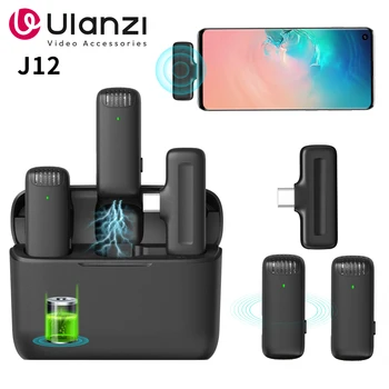 Ulanzi J12 Lavalier Microphone Professional Portable 20M Receive Range Plug and Play Mic For Smartphone Android iPhone 13 14 15