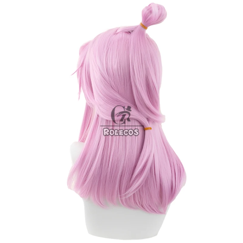 ROLECOS cheveux synthétiques jeu LOL Prestige esprit fleur Lux Cosplay perruques Lux Halloween 50 cm femmes longue rose perruque cheveux synthétiques
