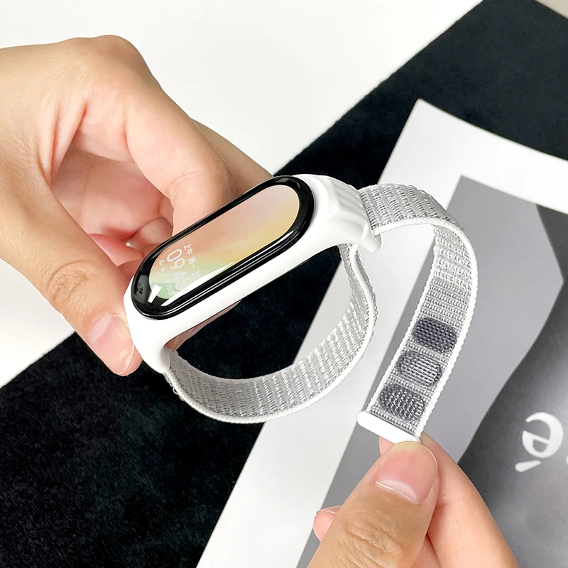 

Ремешок нейлоновый для xiaomi mi band 4 7 6 5, спортивный браслет для наручных часов mi band 7 6 5 4 3