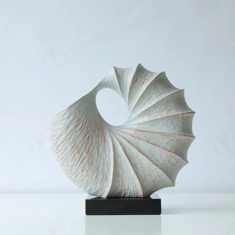 Modern Minimalist Textured Resin Conch Ornament Retro Home Entryway Decor