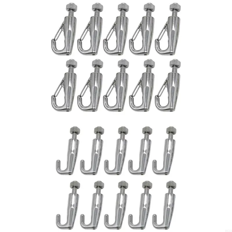 0XXA Set of 10 Slide Locking Artwork Hanging Hooks Wire Rope Metal Photo Hooks Stainless Steel Picture Frame Hangers