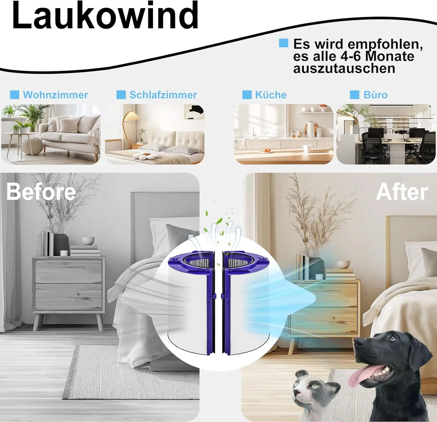 Penggantian Filter Dyson PH01 HP07 TP07 TP09 PH04, 2-in-1 HEPA & Karbon 360 °   Filter Kaca Combi untuk Kipas Pendingin Udara Panas dan Dingin