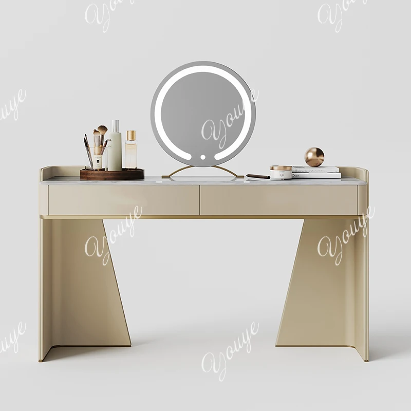 

Italian dresser creative villa large flat-floor makeup table whole house matching natural luxury stone Kari ice jade dresser