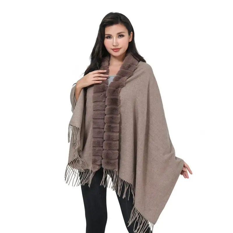 

Thickened Knitted Shoulder Shawl Cardigan Women's Batwing Coat Winter Warm Pure Color Loose Coat Outerwear Winter 2023 Trend