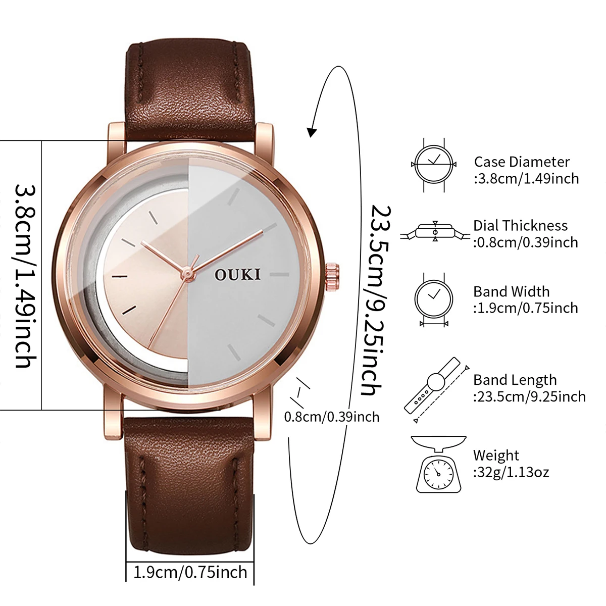 Fashion Women Quartz Watch Casual Leather Strap Ladies Wristwatch Reloj Mujer Girls Clock Gift (Without Box)