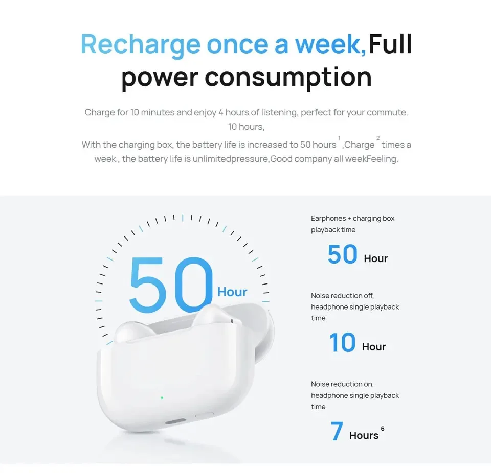 سماعة Huawei FreeBuds SE 4 ANC اللاسلكية بتقنية البلوتوث، شبه داخل الأذن، مكالمة موسيقية، رياضية للجري، شحن سريع