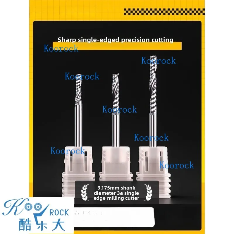 

3A Single Flute Spiral Router Bit Tungsten Carbide Acrylic Cutting CNC Engraving Tool
