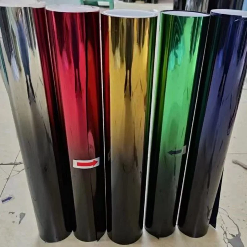 

1pc 19.6x118.1-inch High Quality Dual Color Gradient Solar Window Film - Peel & Stick Car Window Tint with Reflective Heat Dissi