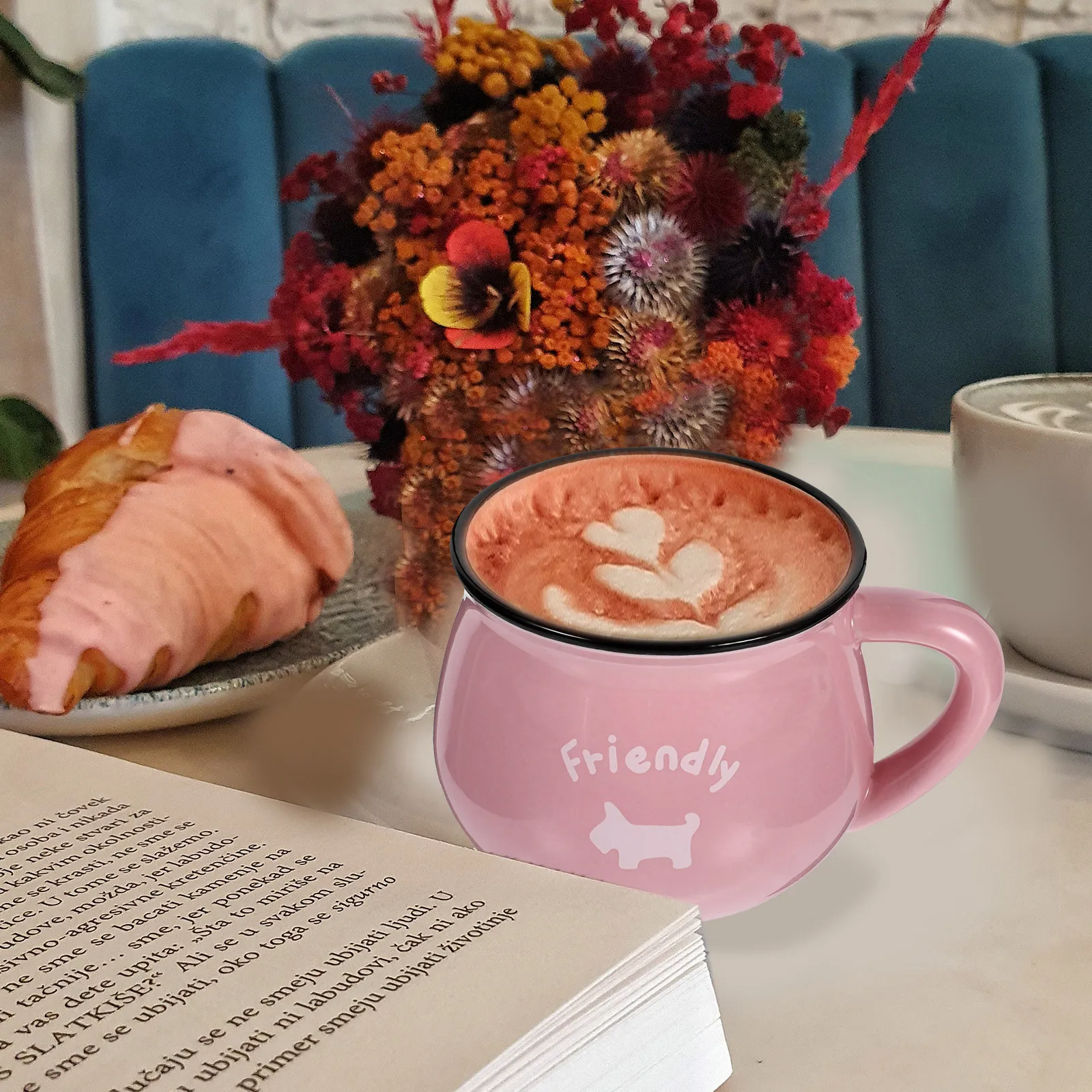 

2Pcs Ceramic Coffee Mugs Creative Drinking Cups for Home Office Tea Juice Milk Drinking Cup Creative Cup