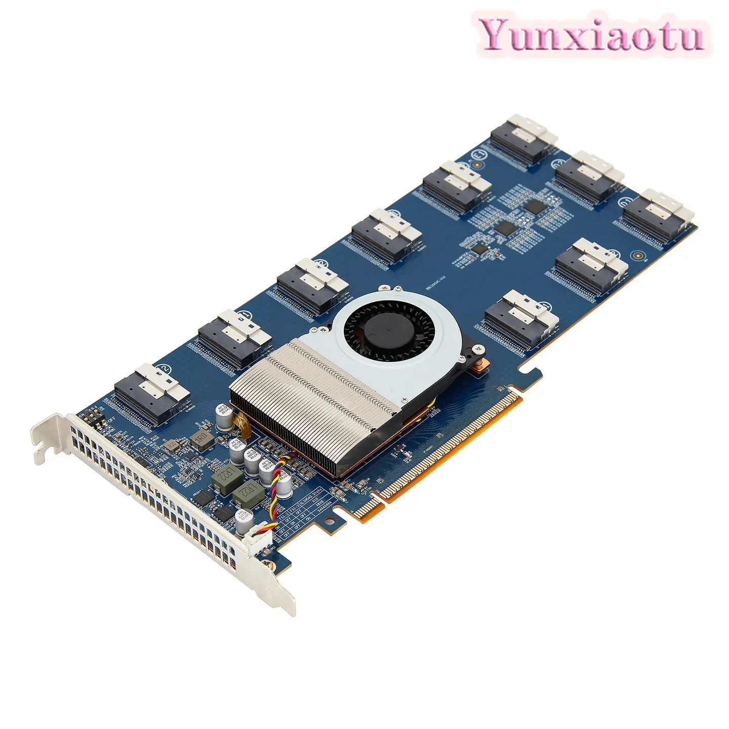 PEX88096 PCIe 4.0 X16 Expansion Adapter Card SFF-8654 SlimSAS Interface Bifurcation-Free for External GPU & U.2 SSD
