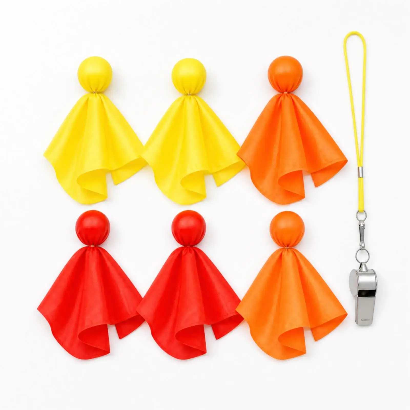 Penalty Football Ball Referee Flag Kit Cloth EVA Marker with Whistle for School Games and Athletic Events