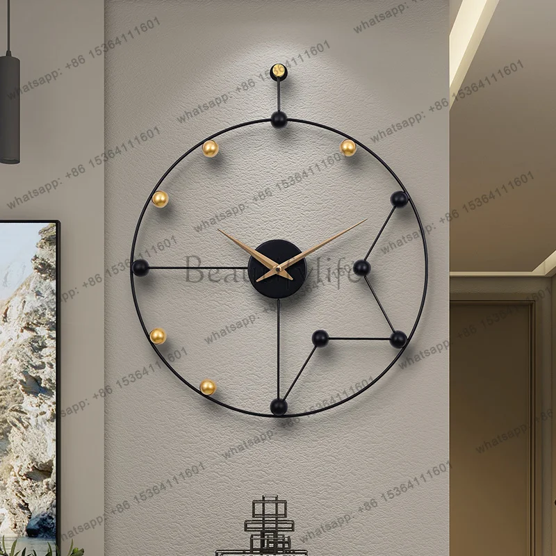Fashion Round Wall Clock Minimalist Hands Design European Silent Wall Clock Design Modern Metal Reloj Digital Pared Home Decor