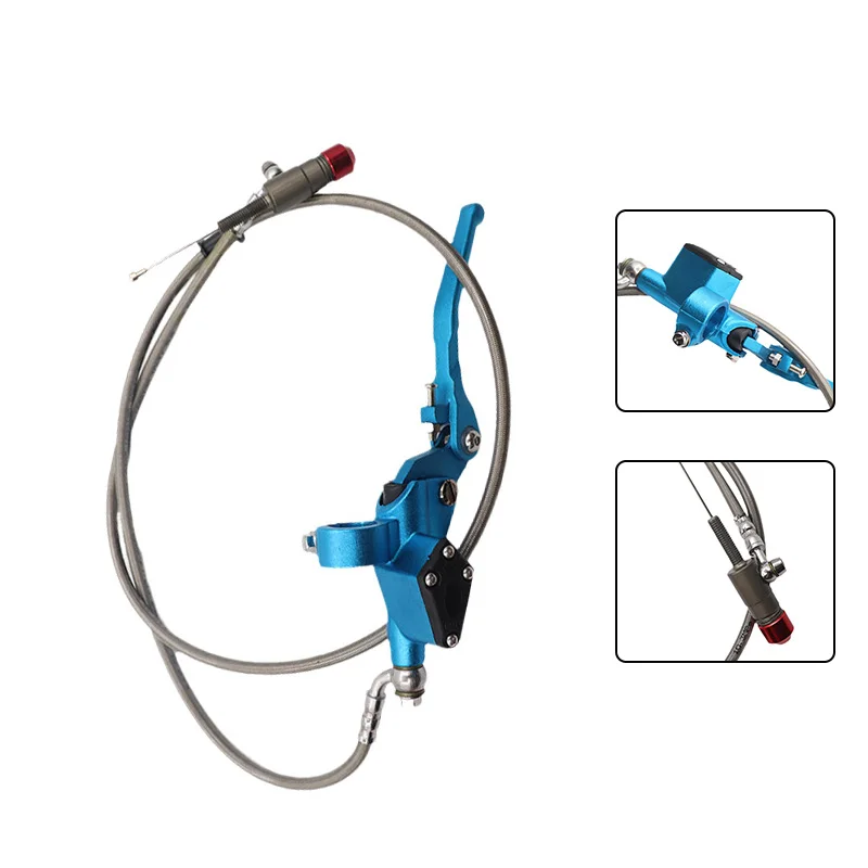 Motorcycle Aluminium Hydraulic Clutch 1200mm Silver Lever Master Cylinder Clutch For 125-250cc Vertical Engine Motocross