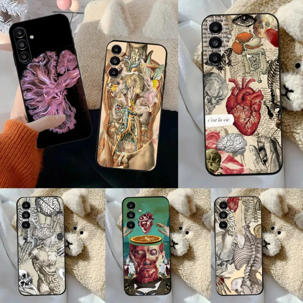 

Medical Human Anatomy Phone Case For Samsung S24,23,22,30,21,10,9,Ultra,Plus,Lite,FE,5G Black Soft Case
