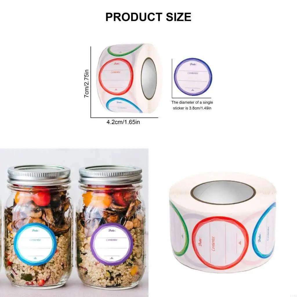 F19B 500pcs Adhesive Labels Freezer Labels for Kitchen Fridges Storage Container
