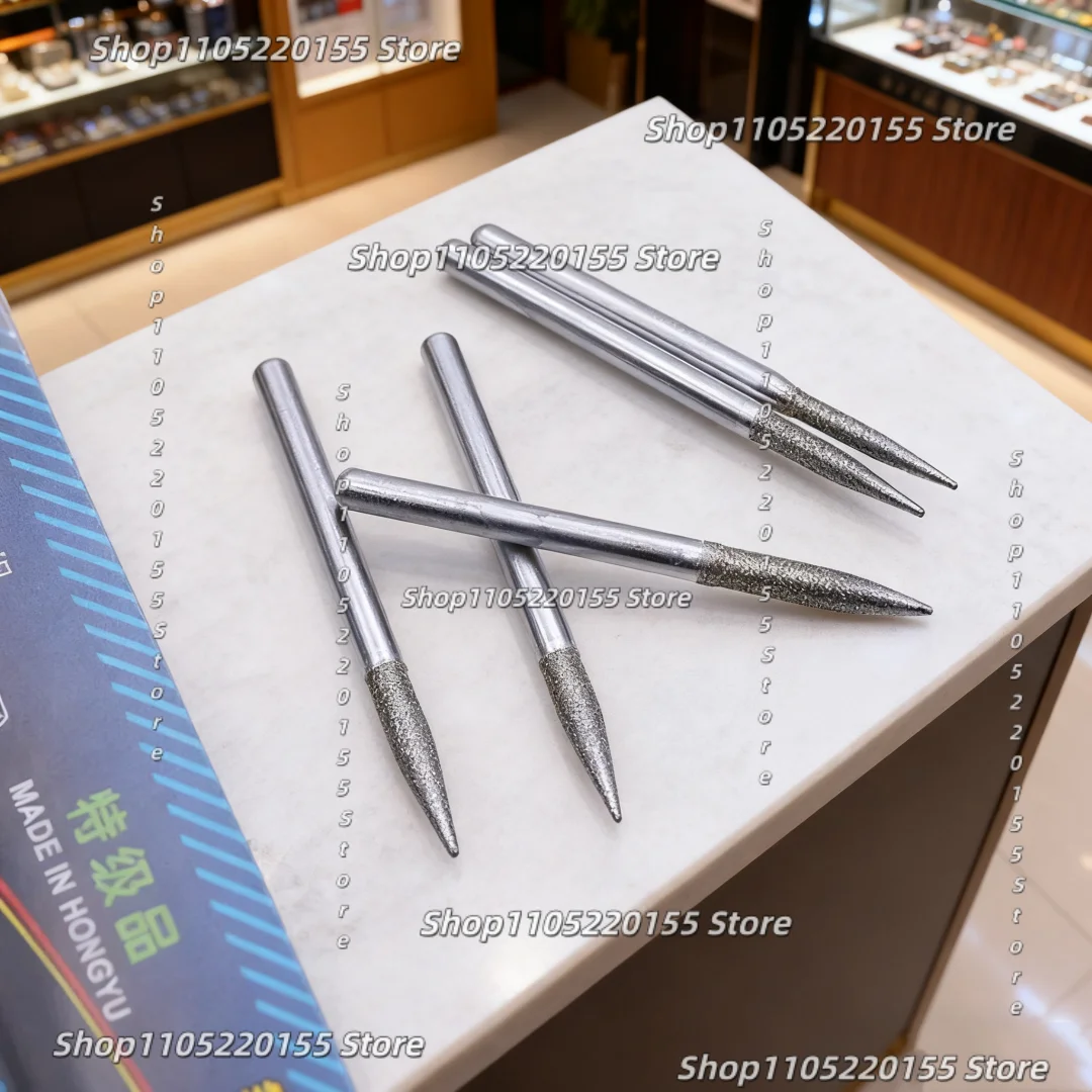 30pcs BM Diamond Mounted Points Grinding Carving Burrs Head 30/A/B/C/P/R for Metal Jade Polishing Shank 3/ 2.34mm