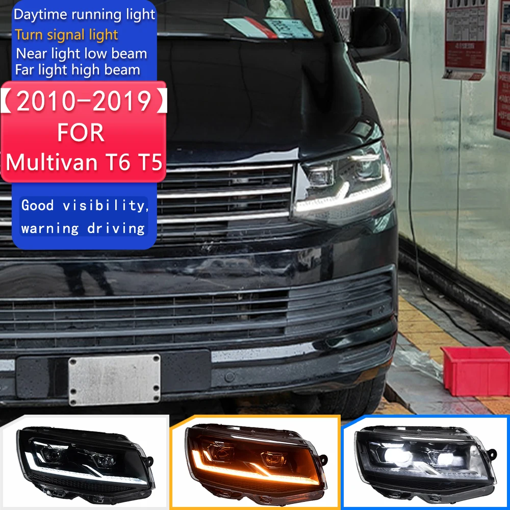 

Автомобильные фары для Multivan T6 T5, светодиодные фары 2010-2019, фара стоп-сигнала, анимация, динамический сигнал, DRL, задний ход, автоаксессуары