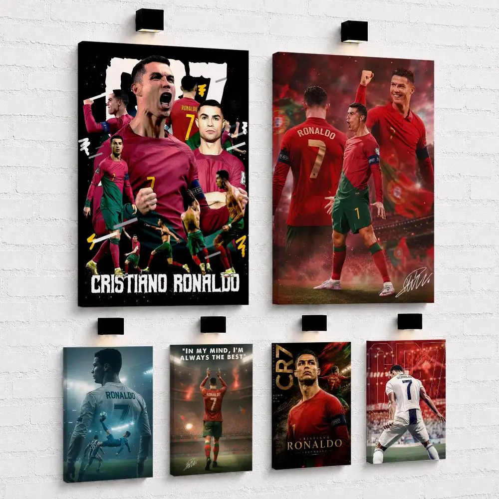 Football Star C-Cristiano R-Ronaldo Painting Calligraphy Framed Canvas Wall Art Print | Modern Poster | Home Hallway Decor