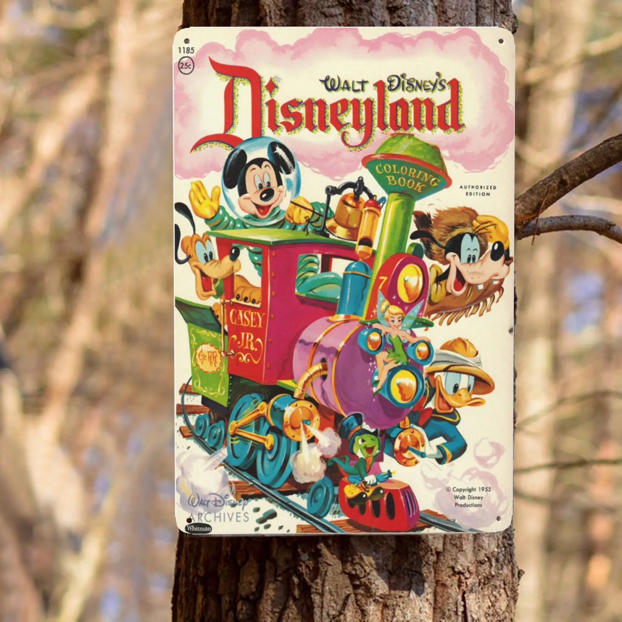 قطعة واحدة من فن الحائط المعدني ذو الألوان العتيقة من ديزني لاند - ملصق حديد ريترو مع ميكي ماوس، كاسي جونيور، والأصدقاء، مثالي لـ #5