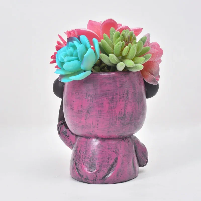 Outdoor Animal Flower Jar, Creative Home Garden Decoration, Balcony Decoration, Resin Crafts, 13cm