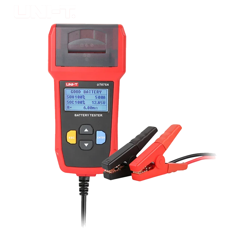 UNI-T Tester akumulatora samochodowego 12V 24V DC analizator ładowarki UT673A UT675A Tester obciążenia pojemności Test układu korbowego 40-2000CCA