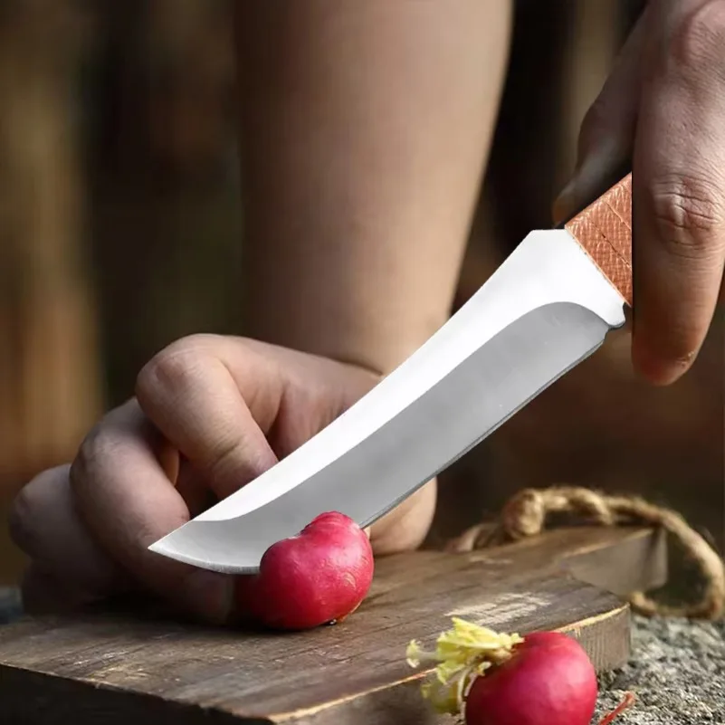 Boning Knife BBQ Cleaver Meat Vegetables Slicing Fruit Fish Knife Stainless Steel Handle With Rope Chef Cooking Kitchen Knives