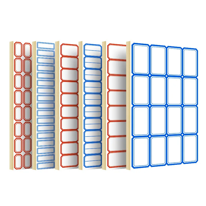 Self-Adhesive Label Stick,50 Sheets/Pack Adhesive Paper,Handwritten Blank Red Blue Category Tags,Office And School Supplies