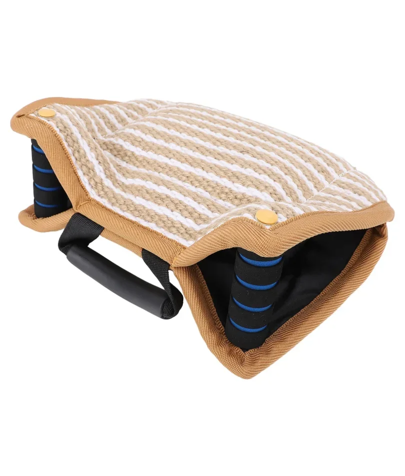 Dog Training Bite Pillow Tear Resistant Interactive Play Toy Jute Pad Dog Bite Sleeve Training Equipment with Handles