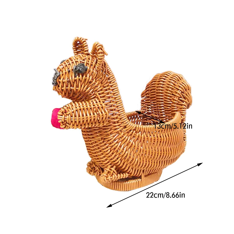 Rattan Woven Basket Fruit Bread Food Storage Basket Imitation Rattan Animal Shaped Woven Basket Outdoor Picnic Home Organizer