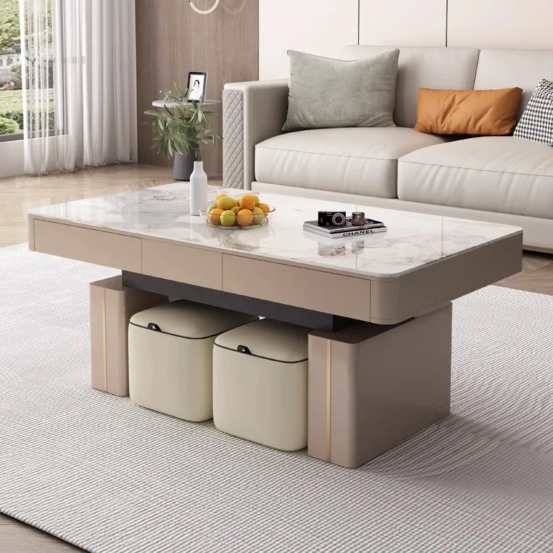 Customized modern intelligent voice lifting coffee table dining table dual-purpose living room household small apartment