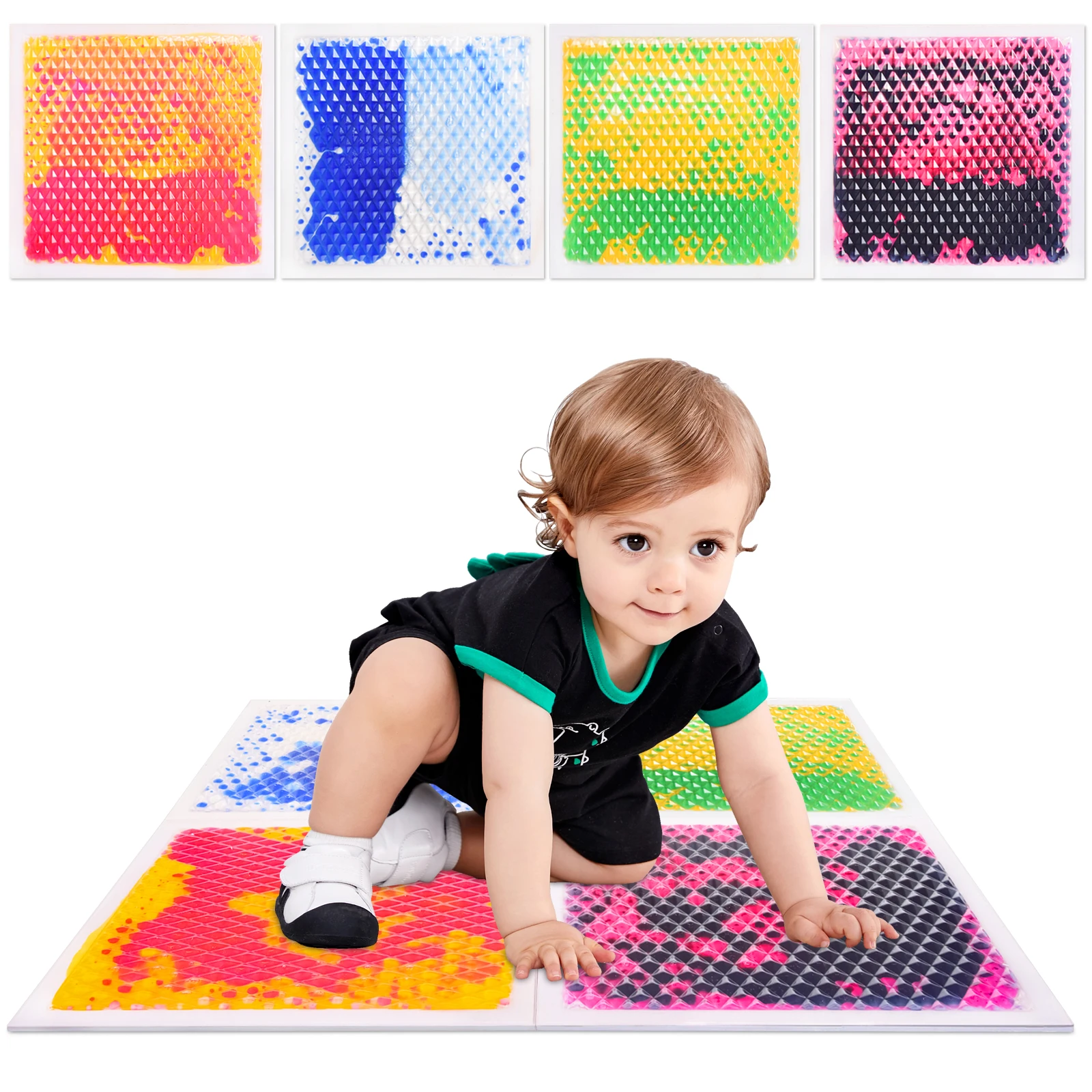 

Engaging Eco-friendly Floor Mats – Sensory Stepping Pads Liquid for Kindergarten – Liquid Floor Tile Kid Sensory