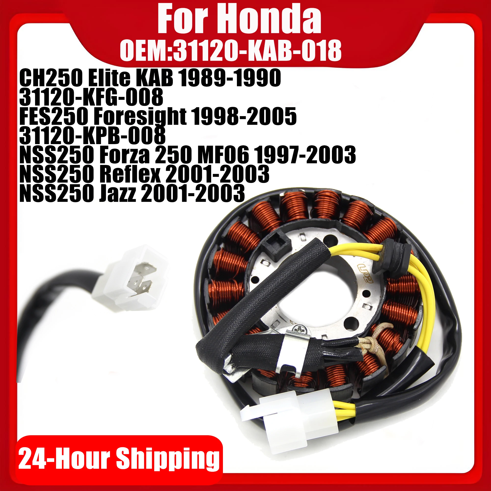 Bobina del Estator del Generador 31120-KAB-018 para Honda CH250 Elite KAB FES250 Foresight NSS250 Forza 250 MF06 NSS250 Reflex Jazz