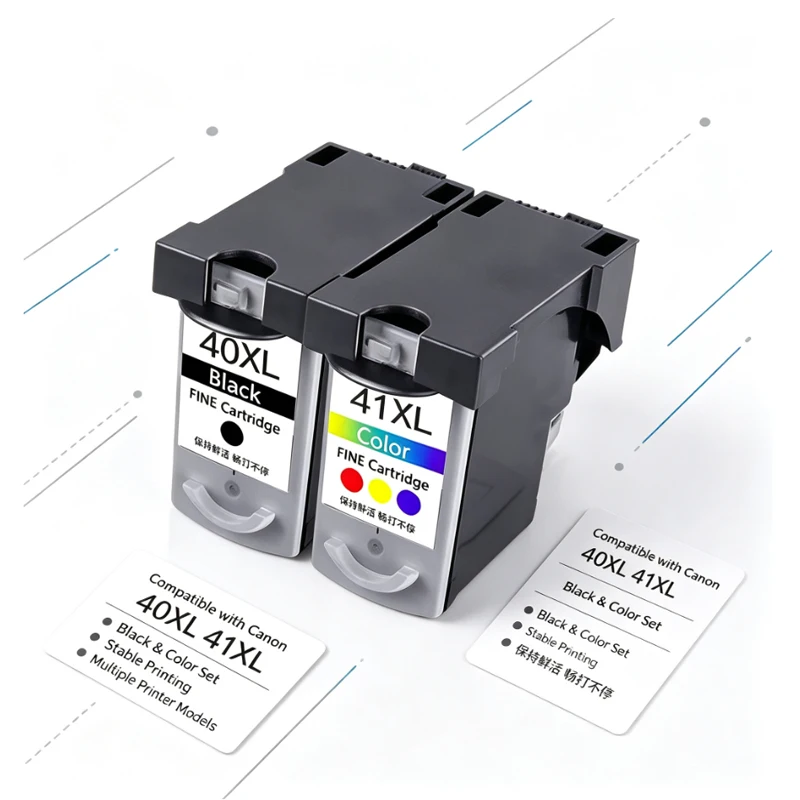 40XL 41XL Ink Cartridge Black Color Combo Compatible for Canon IP1180 IP1800 IP1880 IP1980 IP2580 IP2680 MP145 MP198 MP288 MP476