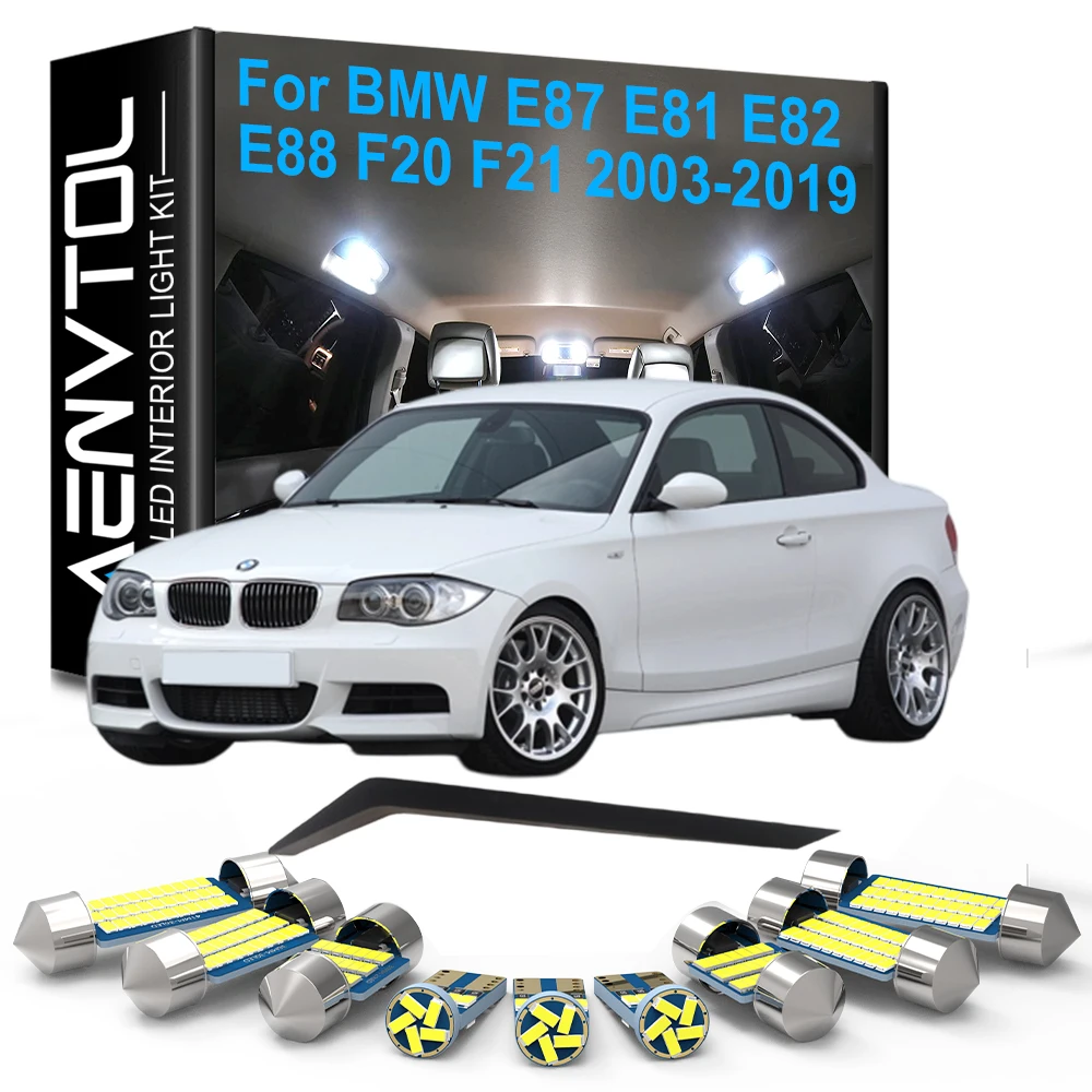Auto-Innenraum-LED-Beleuchtung Canbus für BMW 1er Serie E87 E81 E82 E88 F20 F21 2003-2019 LED-Lampen-Set für Innenraum, Karte und Kofferraum
