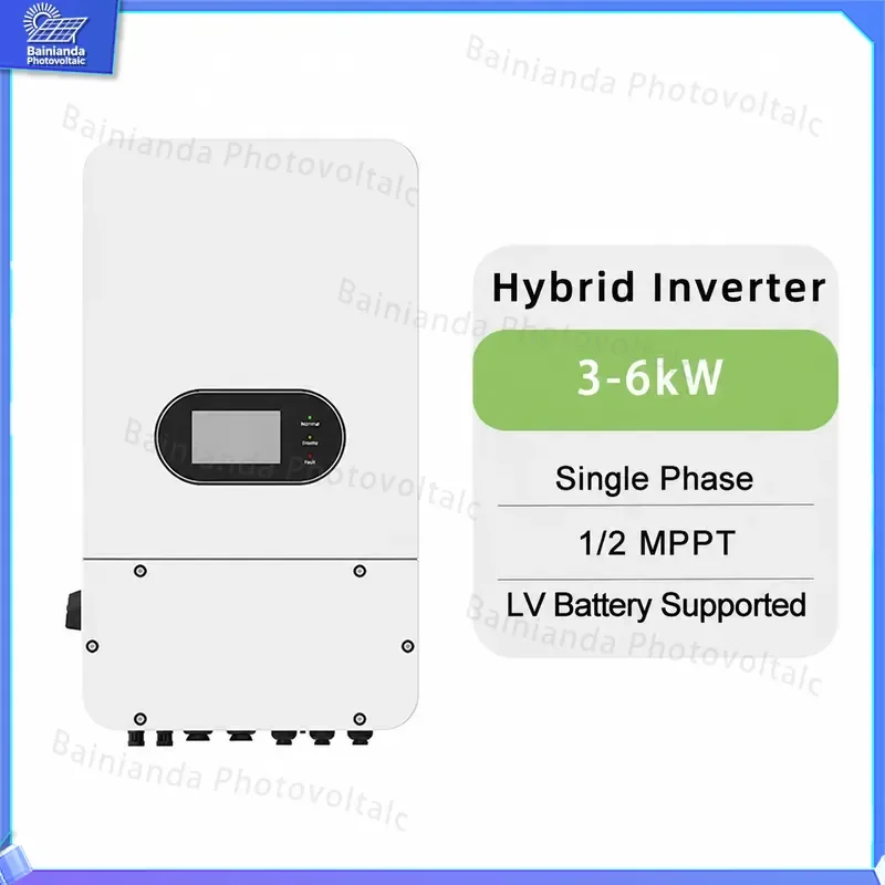 Hybrid Solar Inverter 3000W 4000W 5000W 6000W Single Phase PV Inverter MPPT Charger Off Grid On Grid Battery Storage System