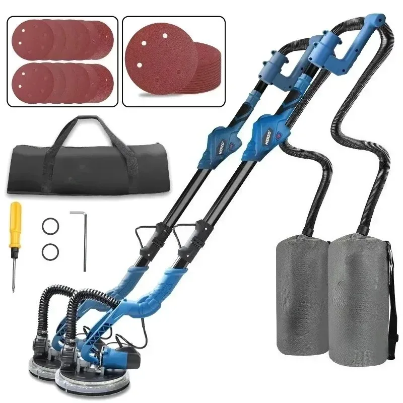 220V electric rail drywall 850-watt belt LED lightweight industrial wall sanding machine