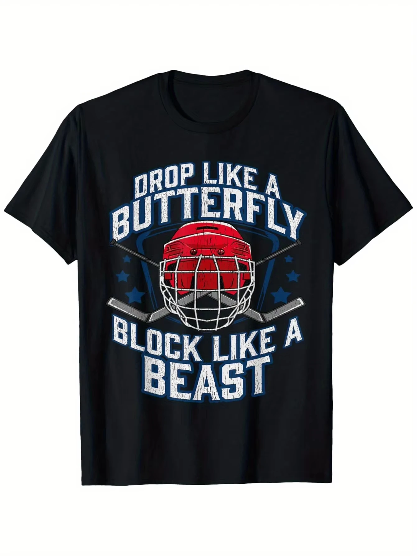 Ice Hockey Goalie Block Like A Beast Player Men Boys Teen T-Shirt Oversized T Shirt Graphic T Shirts