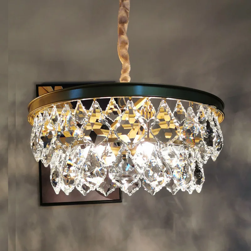 American minimalist retro Crystal Chandelier, Living Room, Bedroom, Entrance, Light Luxury Restaurant, Creative Light