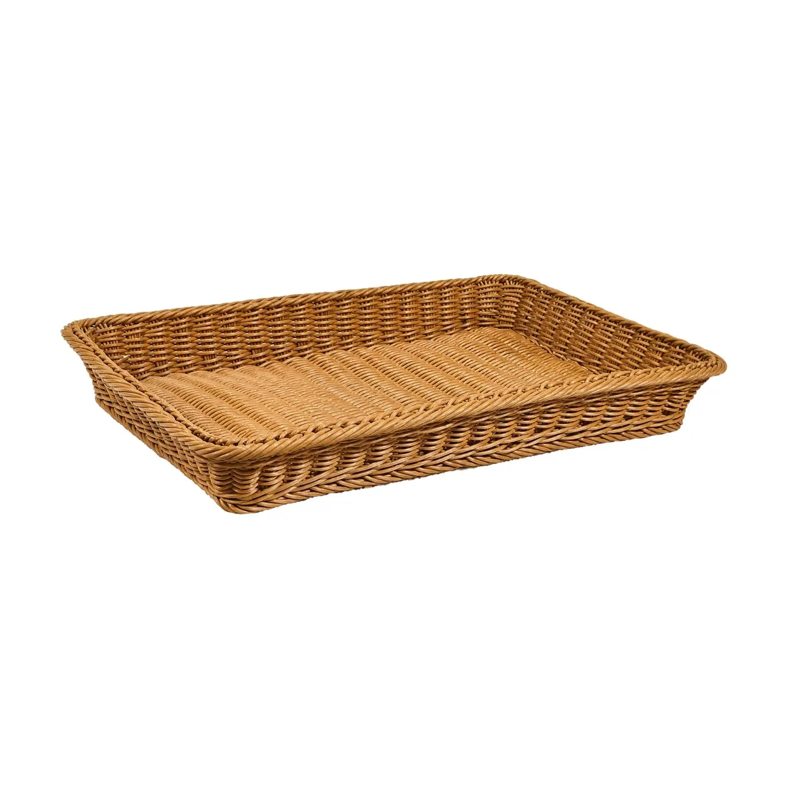Woven Storage Display Basket for Fruit Vegetable Bread Organizer with Handles for Kitchen Shelf Countertop