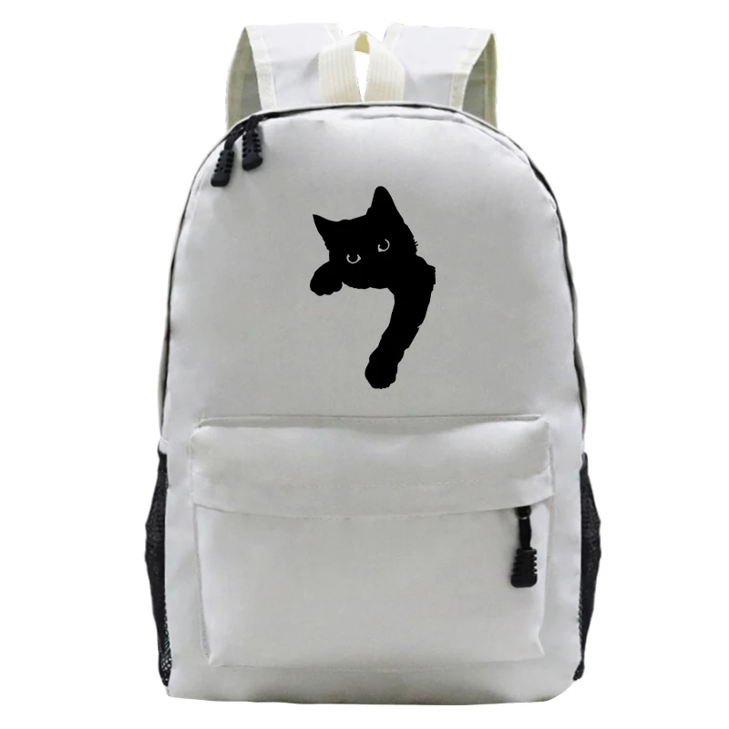 Torby szkolne dla nastoletnich dziewcząt Cute Cat Graphic Funny College Bag Women/Men Cat Lover Duża pojemność Dziewczęta Młodzieżowe plecaki szkolne