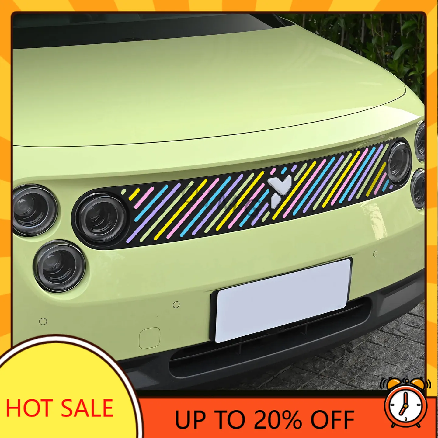 OIMG High-end For NIO Firefly Front Grille Car Sticker Decal Colorful Laser Scratch Cover Rear Trunk Sticker Trim Accessories