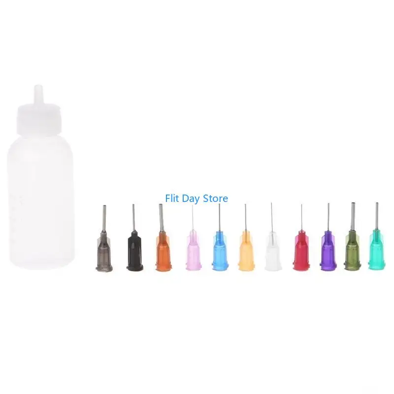 F92C 30ml Dispensing Dispenser Bottle For Rosin Solder Flux Paste with 11 Needles