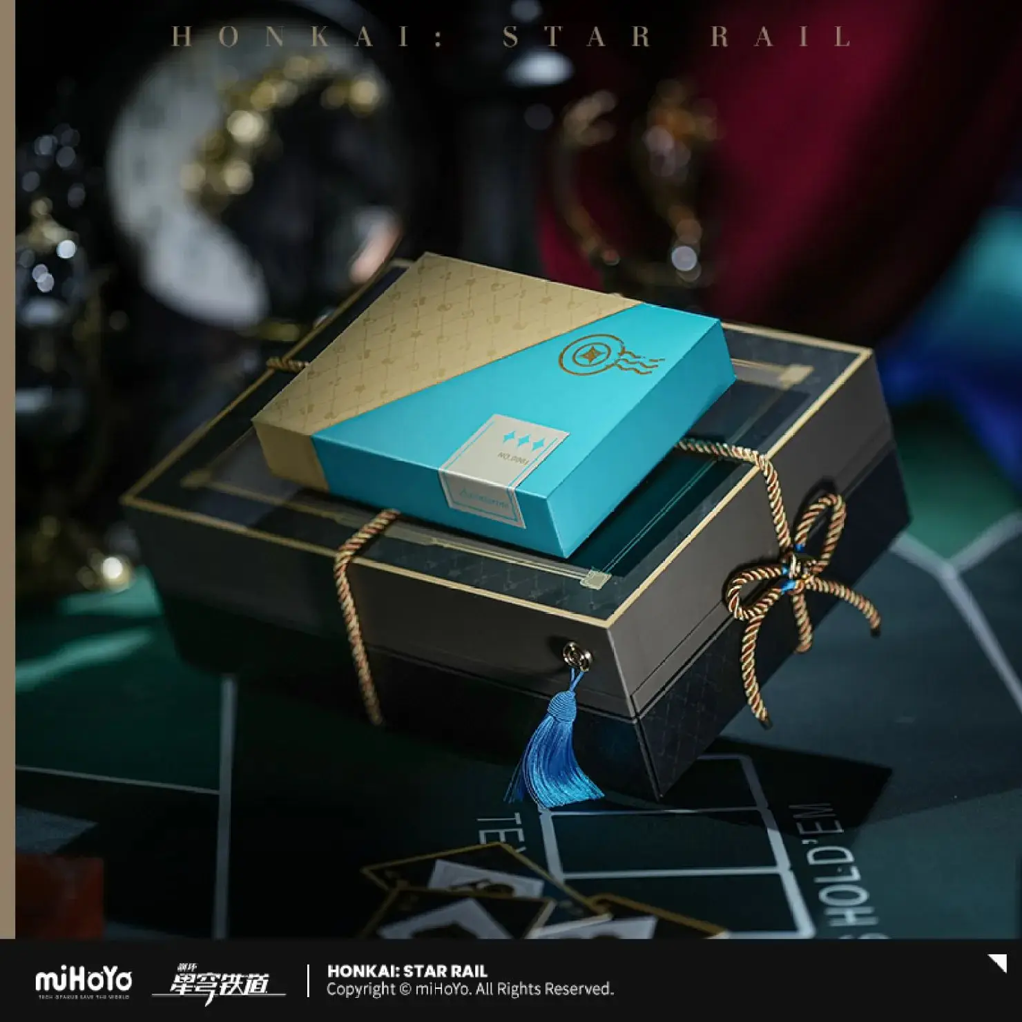 [Genuine] Aventurine Character Prop Gift Box Game Honkai Star Rail Авантюрин Cosplay Cards Gold Coins Anime Diy Accessories Set