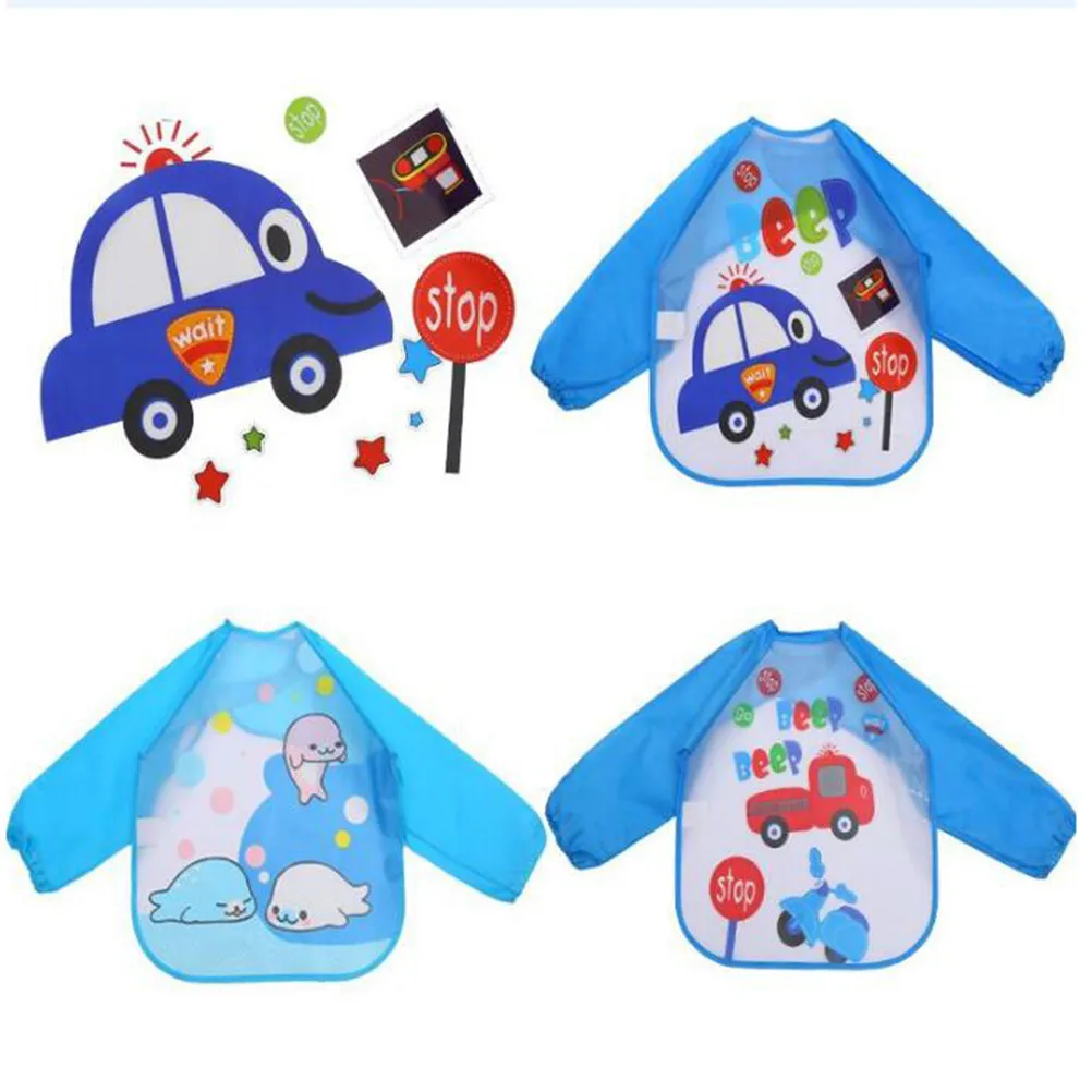 6pcs-children's-waterproof-painting-smock-long-sleeved-art-apron-kids-toddler-supplies-craft-home-use