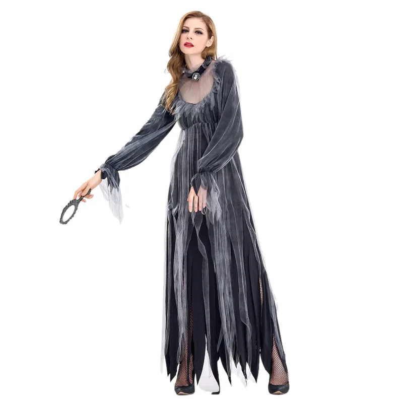 Loween fantôme mariée sorcière terreur fantôme cape scène Performance tenue Zombie mariage Costume femme Faion