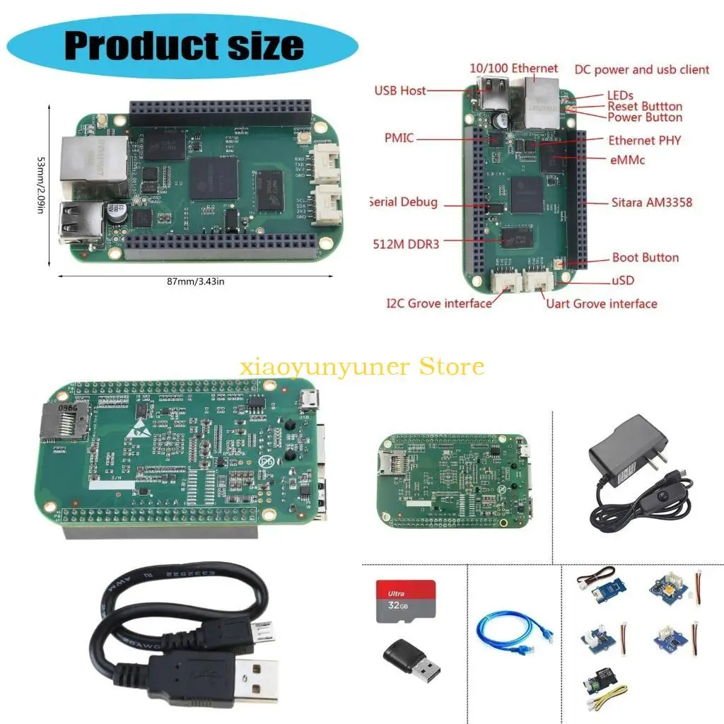 

P9JB BeagleBone Green Development Board 2X 46Pin Port AM3358 Single Board Computer