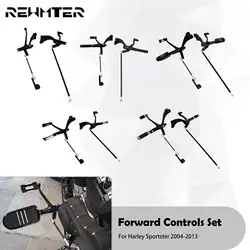 Motorcycle Forward Control Complete Kit Foot Pegs Lever Linkage Black Set For Harley Sportster XL 1200 48 72 883 Iron 2004-2013