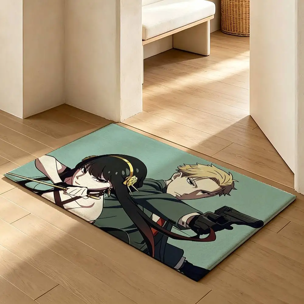 FUNNY Anime S-SPY FAMILY  Soft Absorbent Decorative Floor Mat for Bathroom Entryway Living Room