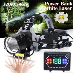 12000 Lumens Super Bright White Laser Headlamp with Motion Sensor Shot 1500m led Headlight IPX7 Waterproof Head Lamp for Camping